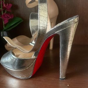 Christian Loubutin ladies size 9 peep toe strappy $400 each